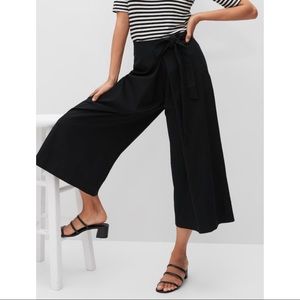 Black Organic Cotton Wide-Leg Foldover Pant NWT